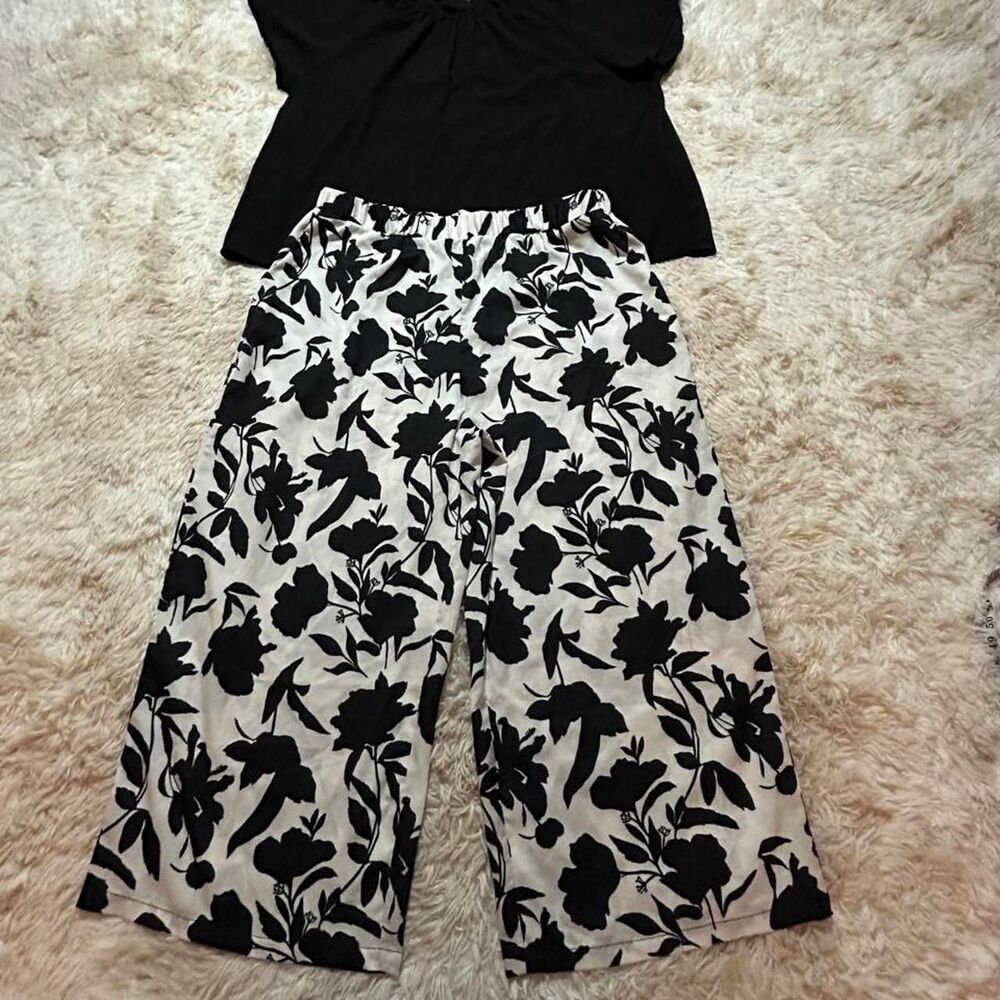 Emery-rose Women's Black and White Trousers